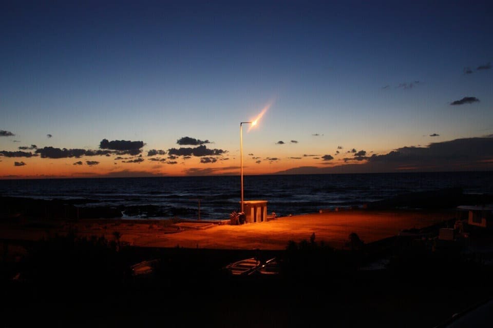 Evening view from the accommodation