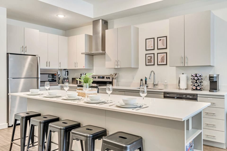 Full sized fully stocked kitchen