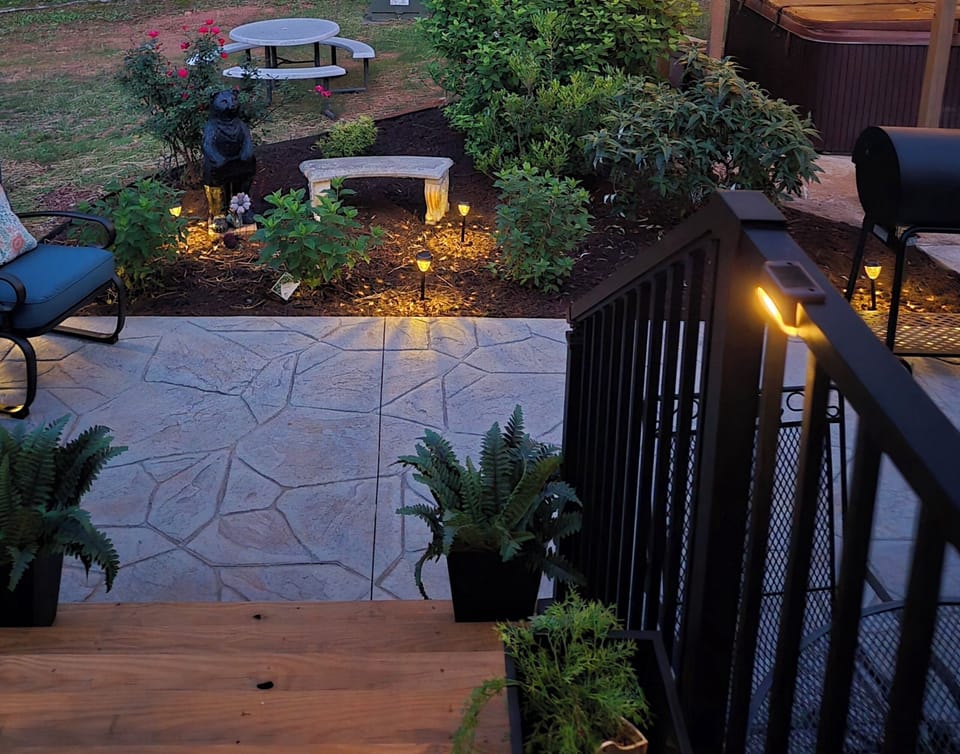 Sit , eat and relax out the back!