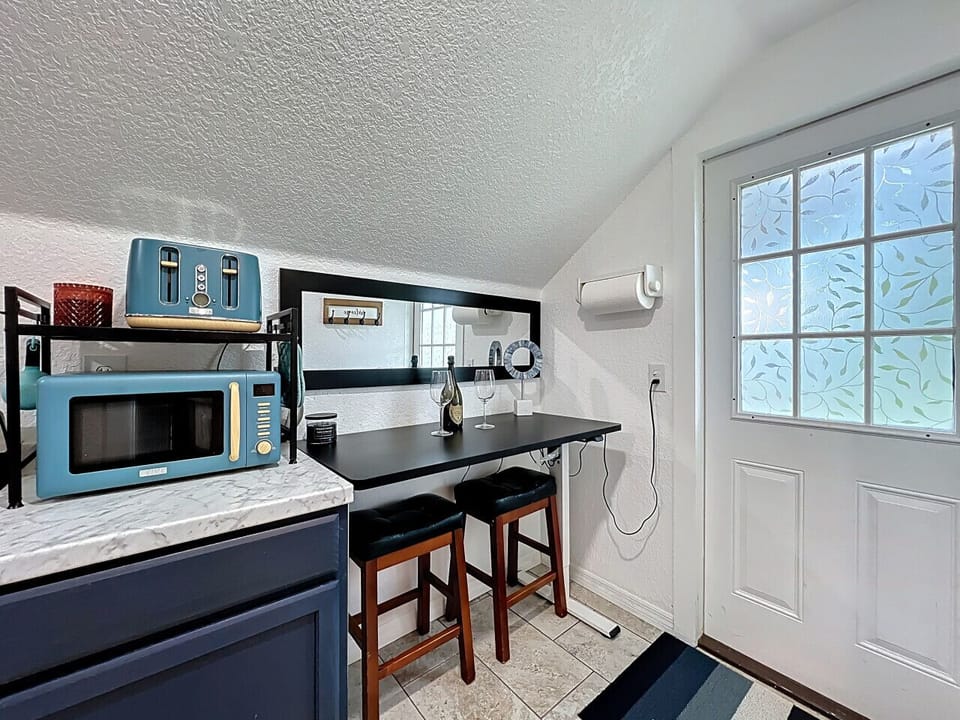 Breakfast Nook | Retro Microwave & Toaster, Counter Seating & Bright Natural Light