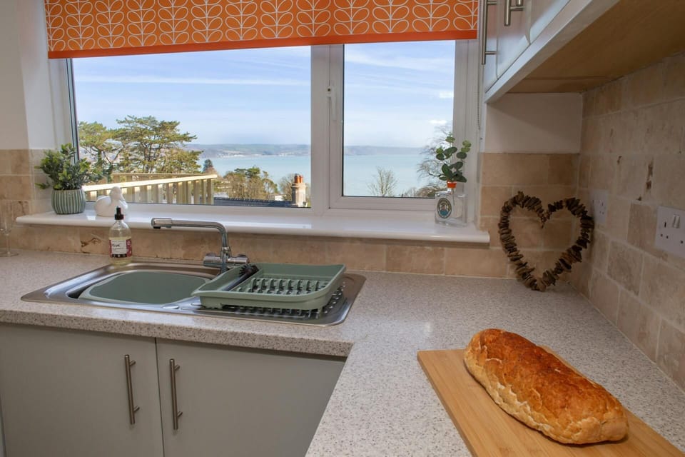 Kitchen with stunning sea views