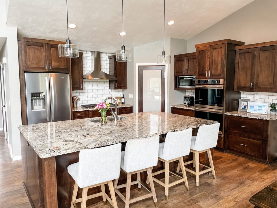 Large Kitchen and dining space.