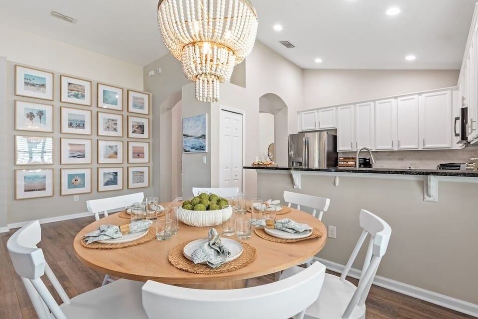 Enjoy dining right off the kitchen at this table for 6.