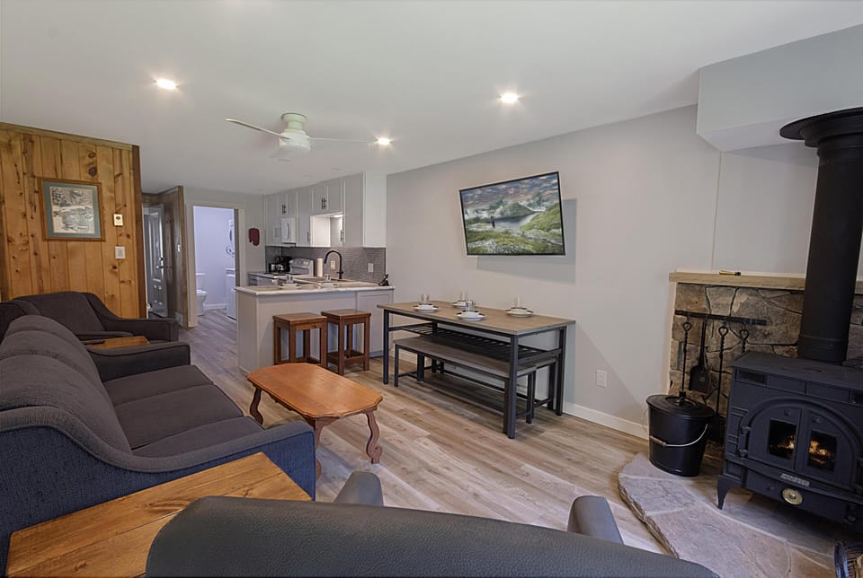 Relax in the modern living room with a 51" smart TV after an exhilarating day on the mountain.