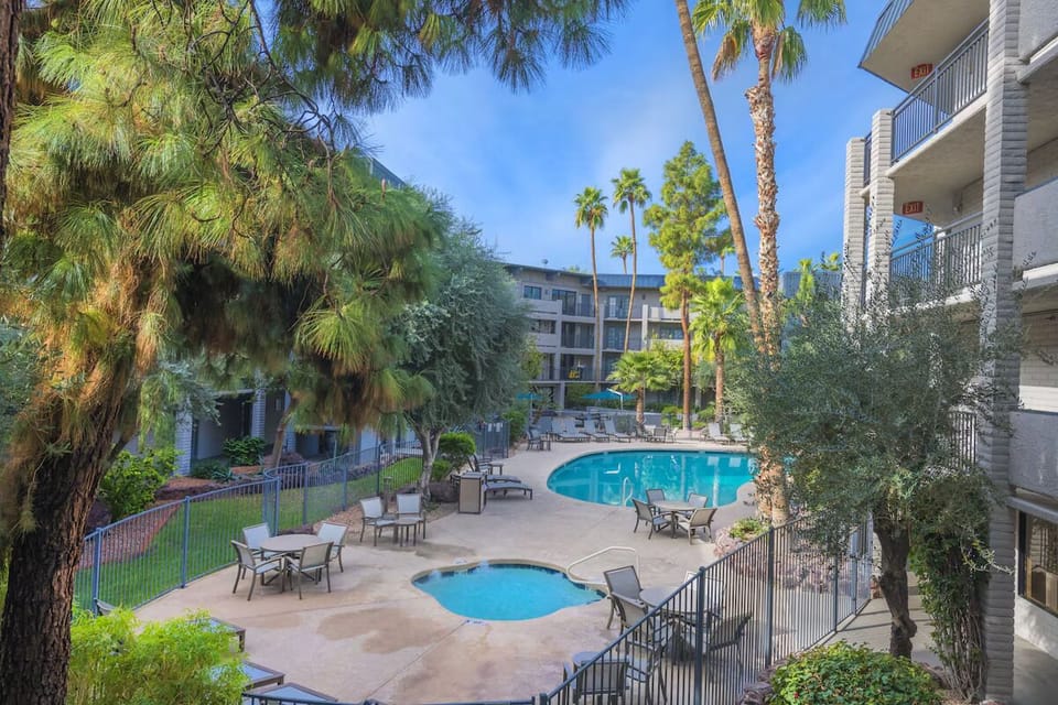 Soak up the sun beside a resort-style pool and spa.
