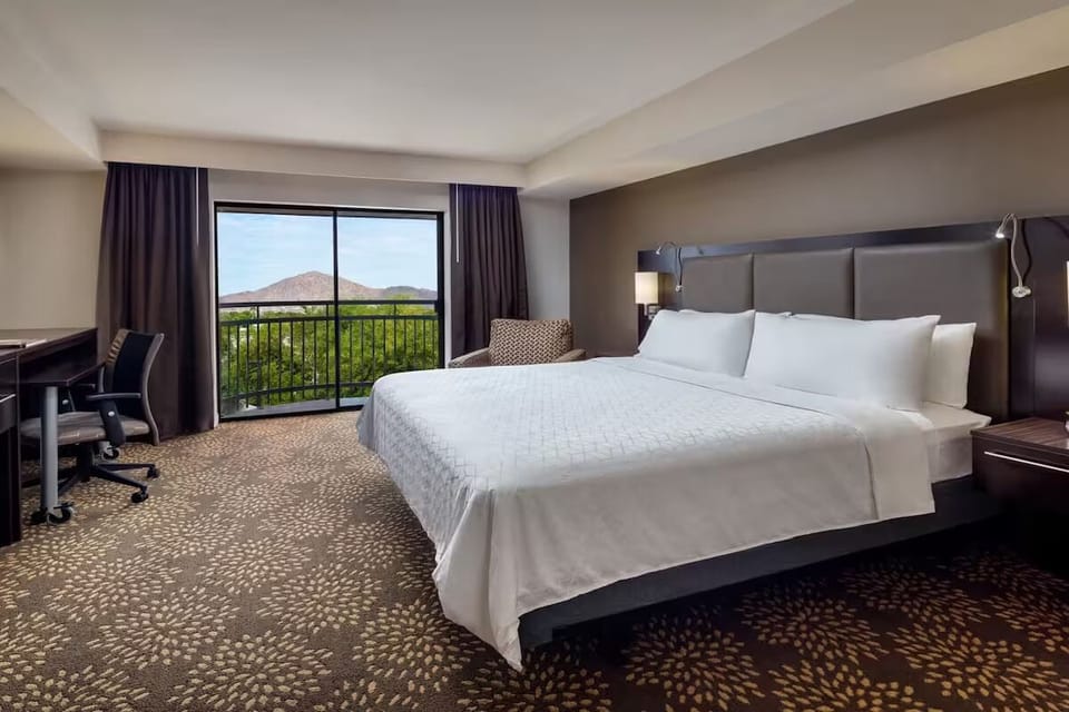 Wake up to mountain views and fresh morning light.