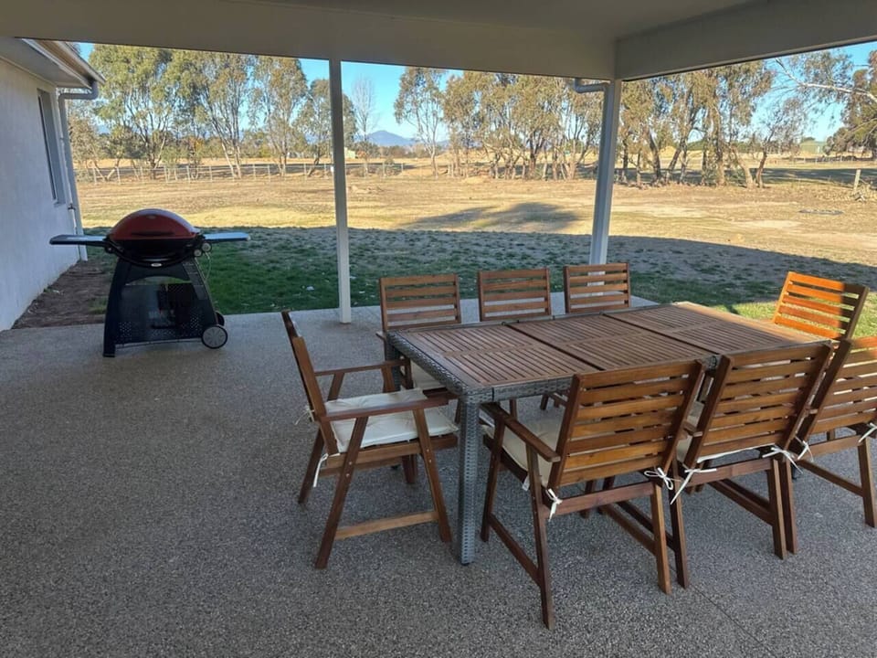 Mountain views from outdoor patio, Weber family sized gas bbq