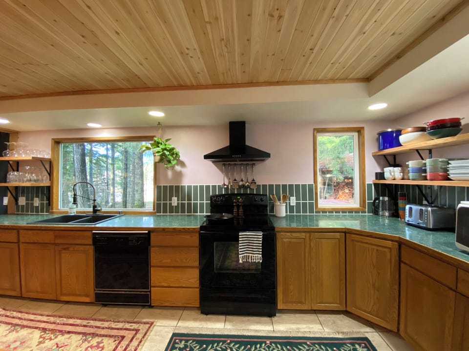 Spacious private kitchen fully stocked