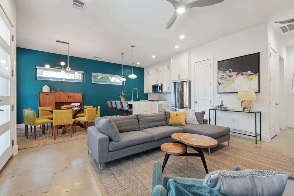 Open Concept Living Room | XL Flat Screen TV | First Floor | Central Common Area
