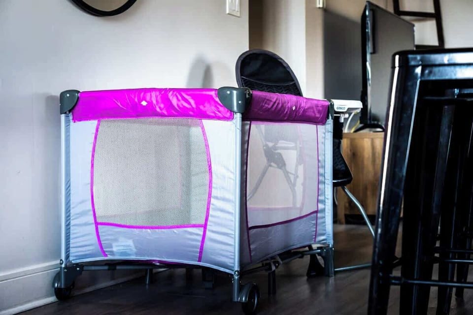 Pack and play & high chair available for babies & toddlers
