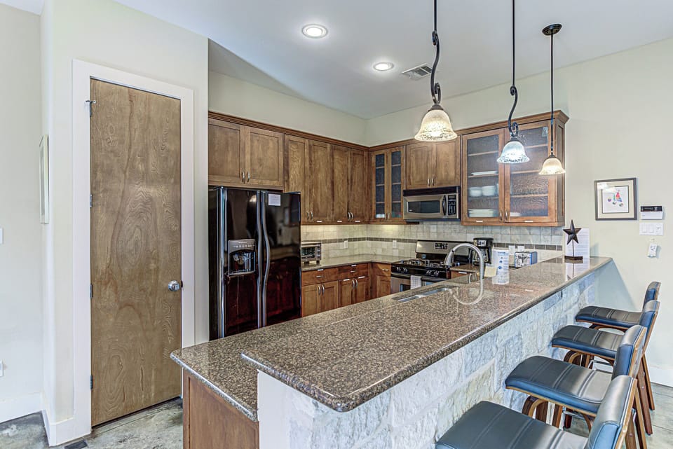 Counter seating at the full kitchen 