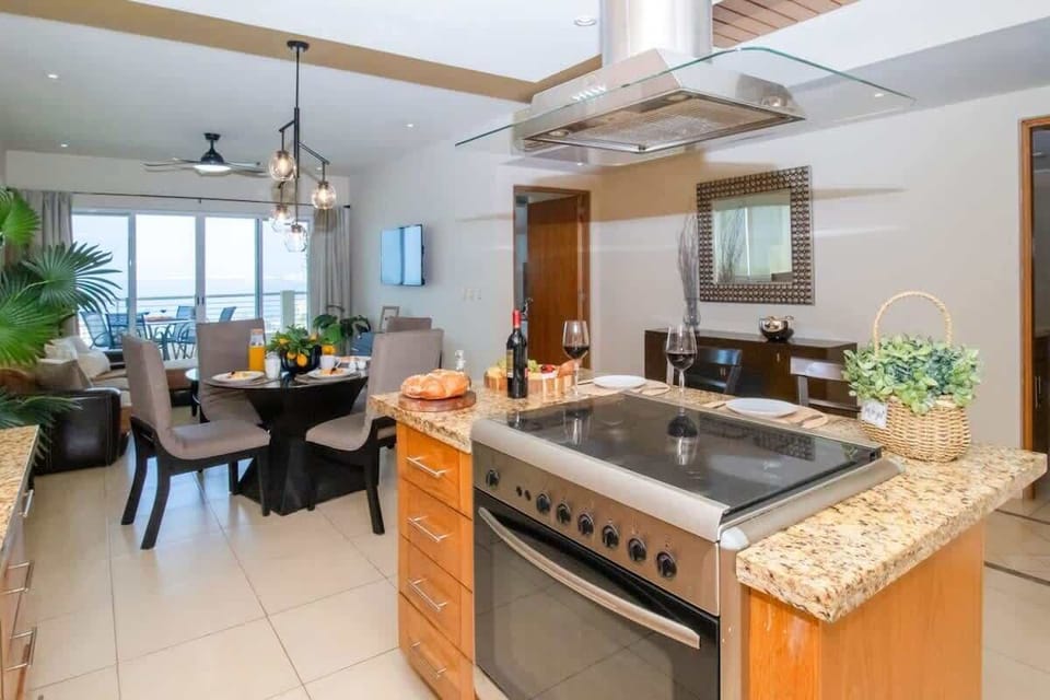 Modern appliances and all the utensils and cookware you’d need to whip up any meal of the day