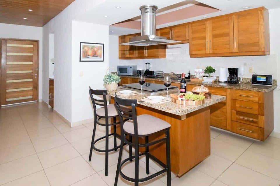 If you don’t feel like dining out, no worries, the kitchen is fully equipped