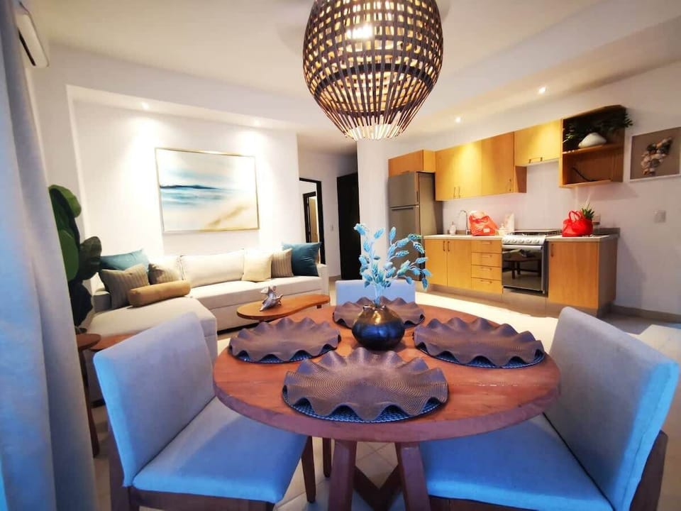 A stylish dining table for meals at home