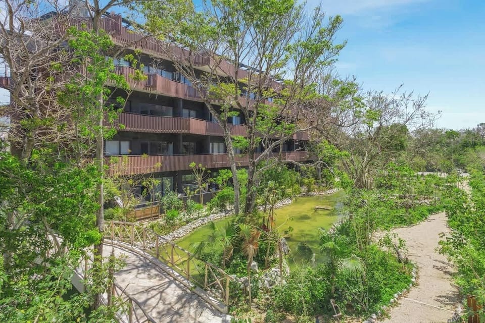Enjoy amazing views of the river from the spacious balcony