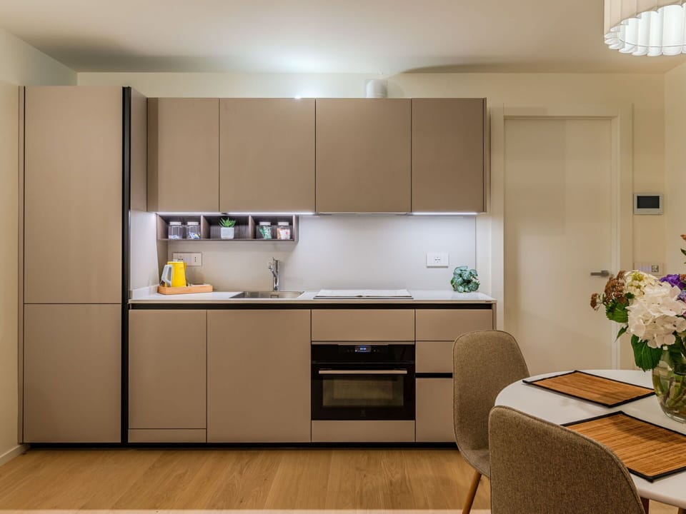 Kitchen, Furniture, Kitchen Appliance, Interior Design, Countertop, Cabinetry, Major Appliance, Flooring, Home Appliance, Floor