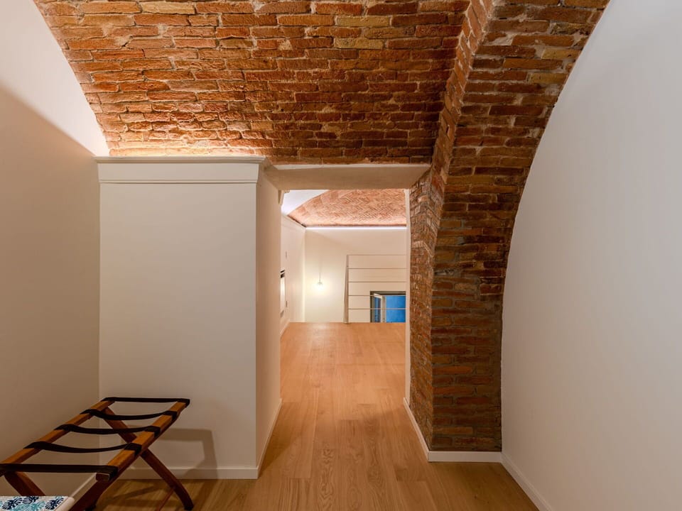 Wall, Flooring, Wood, Ceiling, Floor, Interior Design, Brown, Arch, Wood Flooring, Brick