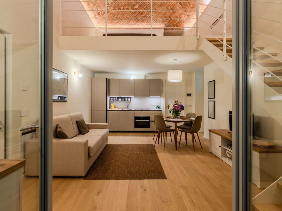 Interior Design, Flooring, Ceiling, Floor, Furniture, Room, Apartment, Living Room, Couch, Wood Flooring
