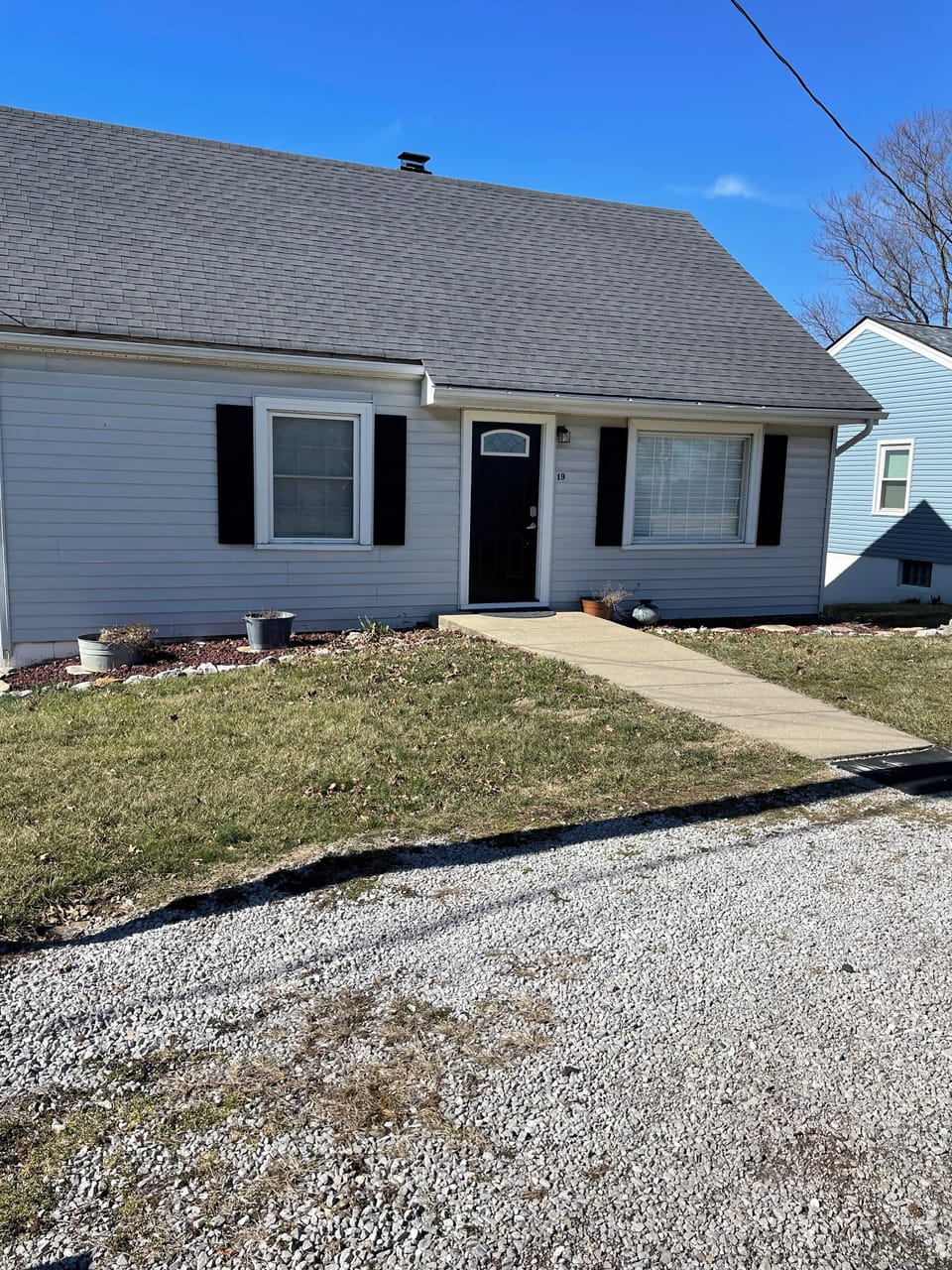 On street parking and there is a small parking pad to the right