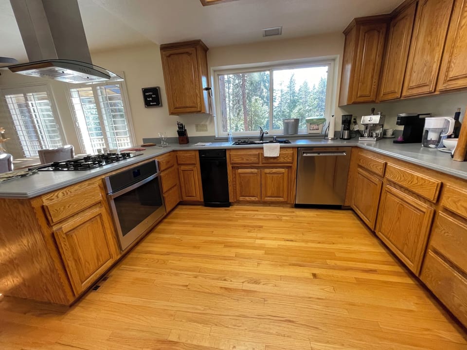Open kitchen to living space.