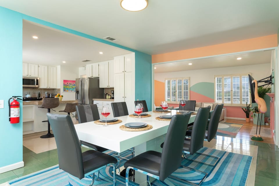 Dining area with seating for 8