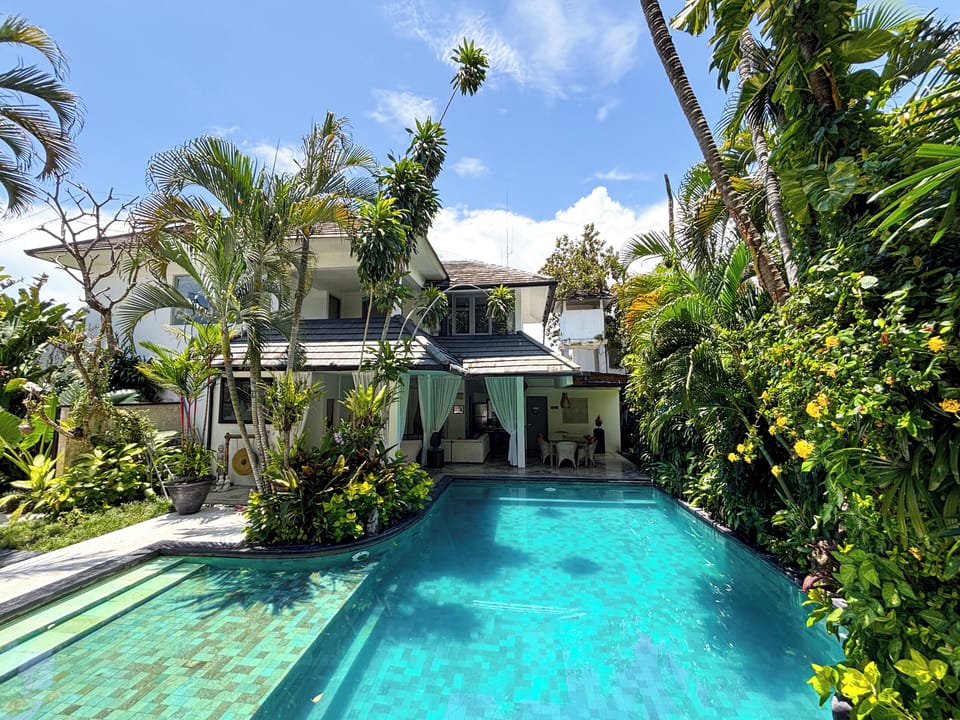 Private 2-meter deep pool with sunbeds at Villa Eindra Seminyak