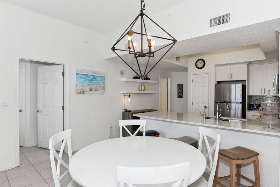 Enjoy game night or family meals at the dining table for 4