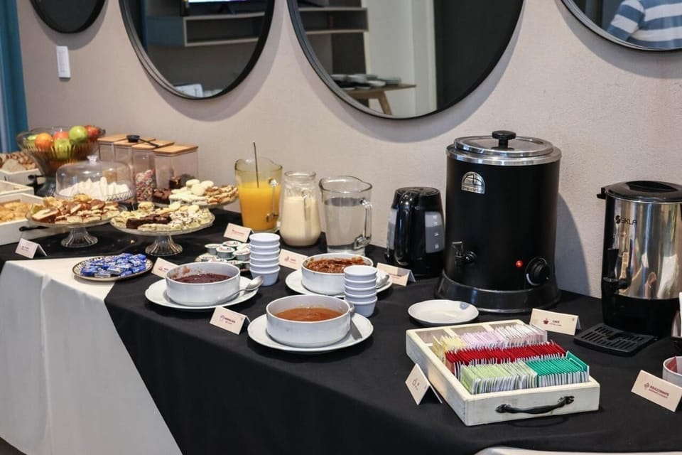 Start your morning with a generous breakfast buffet spread.