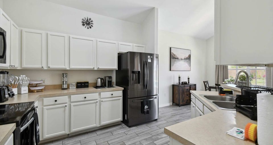 Fully equipped kitchen with modern appliances