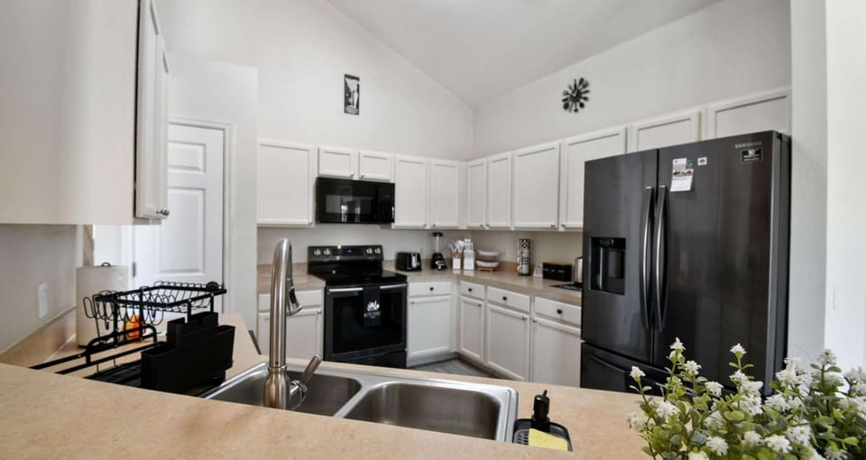 Fully equipped kitchen with modern appliances