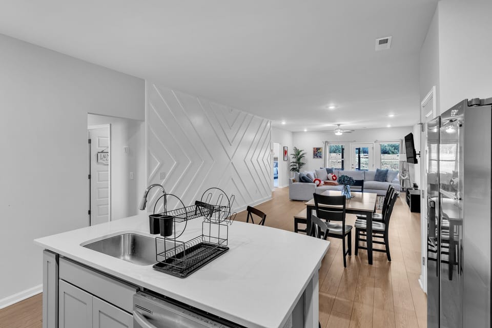 Indoors, Floor, Flooring, Kitchen, Sink
