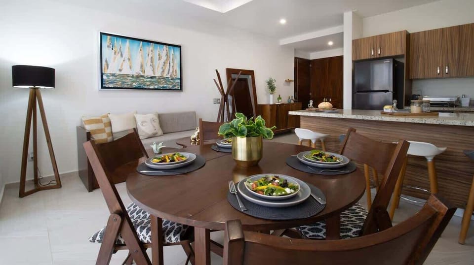 Enjoy a sit-down meal or work on your laptop if needed