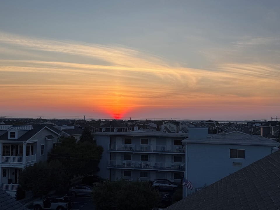 rooftop bay side sunset view