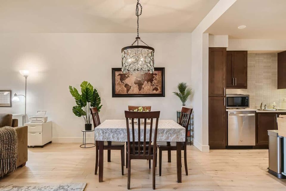 Dining table with mood lighting 
