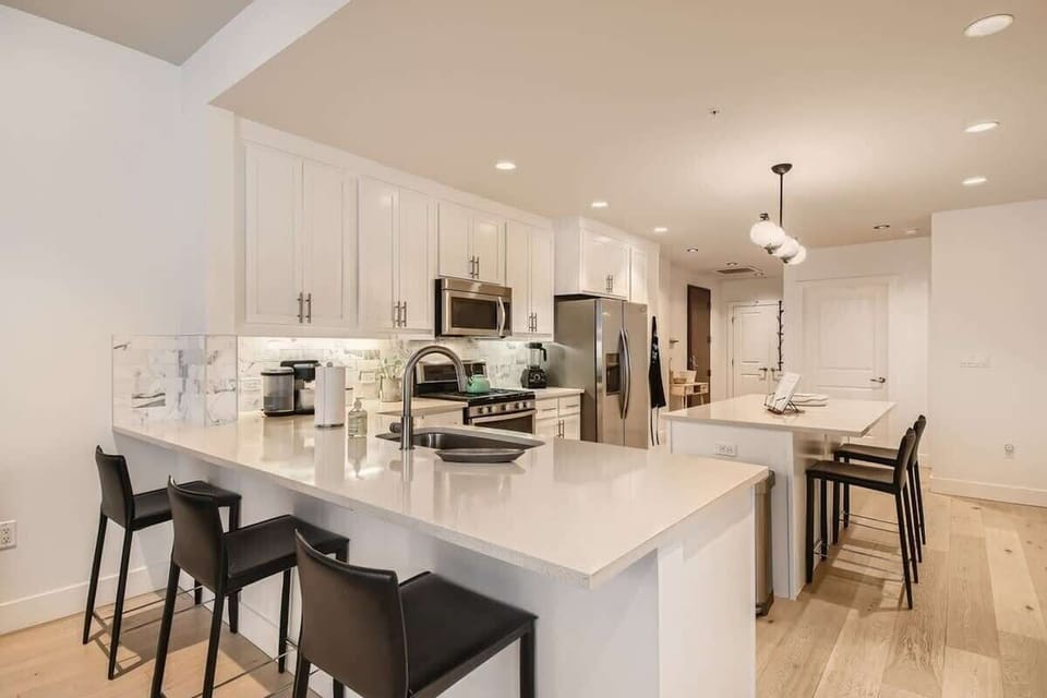 Sleek Countertops & Modern Lighting