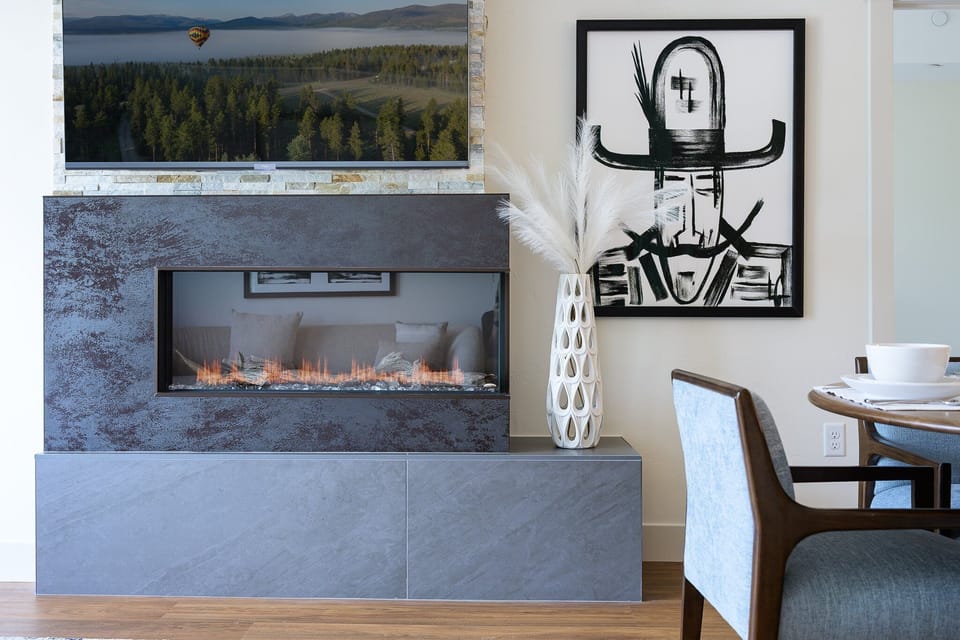 Living Area with Custom Electric Fireplace