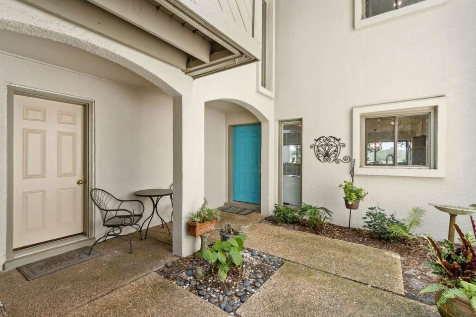 Front door and patio area