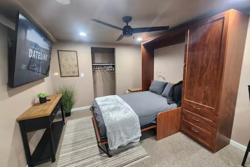 Murphy bed that folds up into a couch for more space