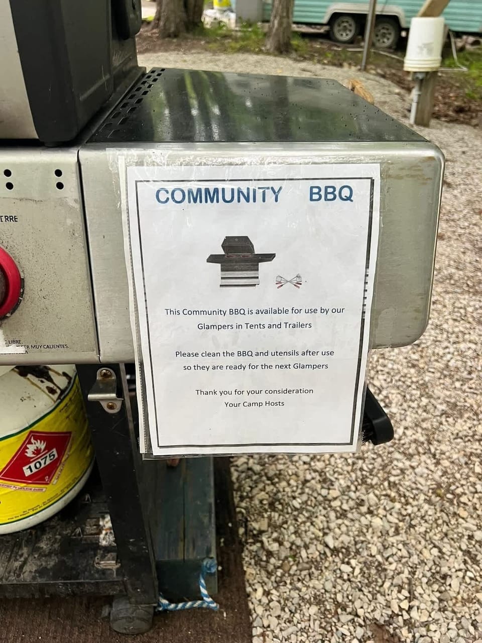 Community BBQ at the campground for guests to use