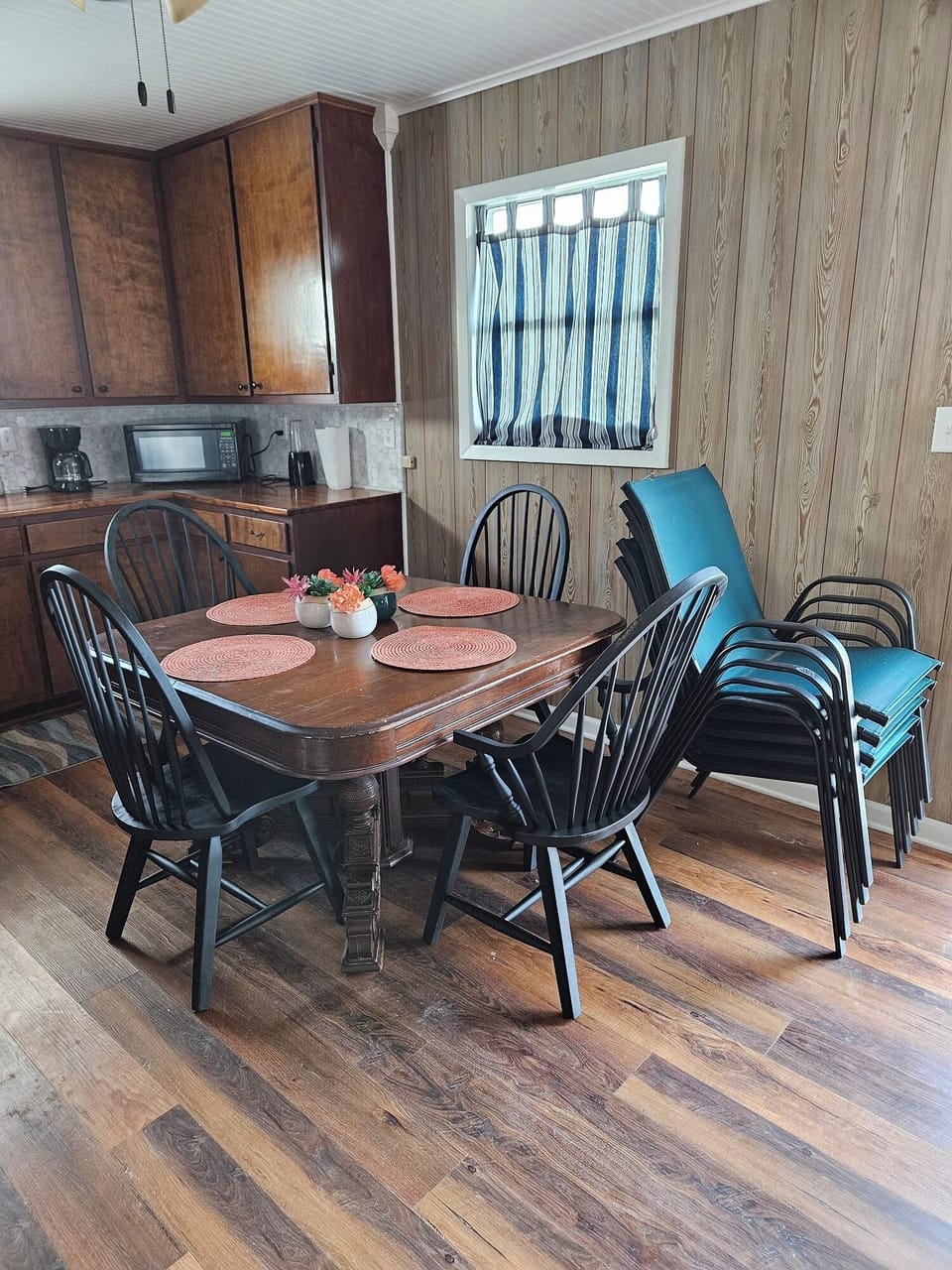 Dining room table and chairs...and Adirondack chairs for the observation deck.