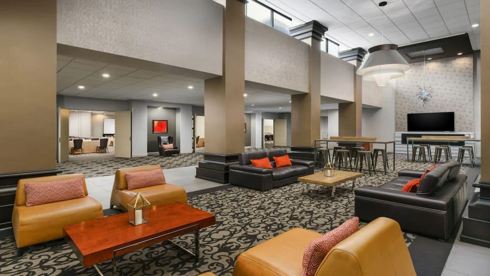 Stretch out in the open lobby with plenty of seating.