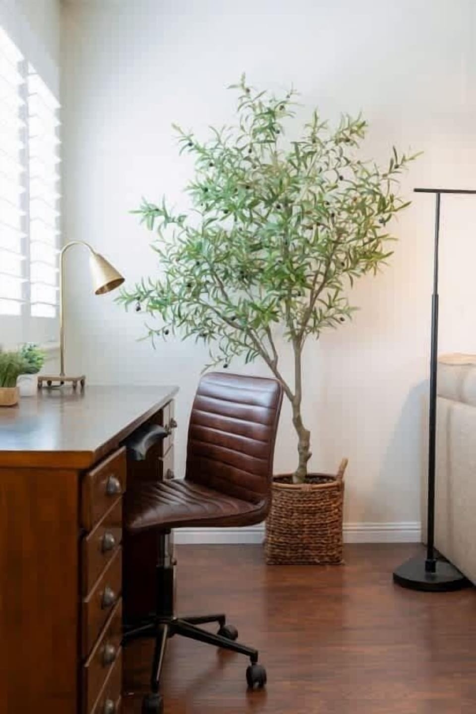The natural lighting and beautiful decor will make working from home not so bad