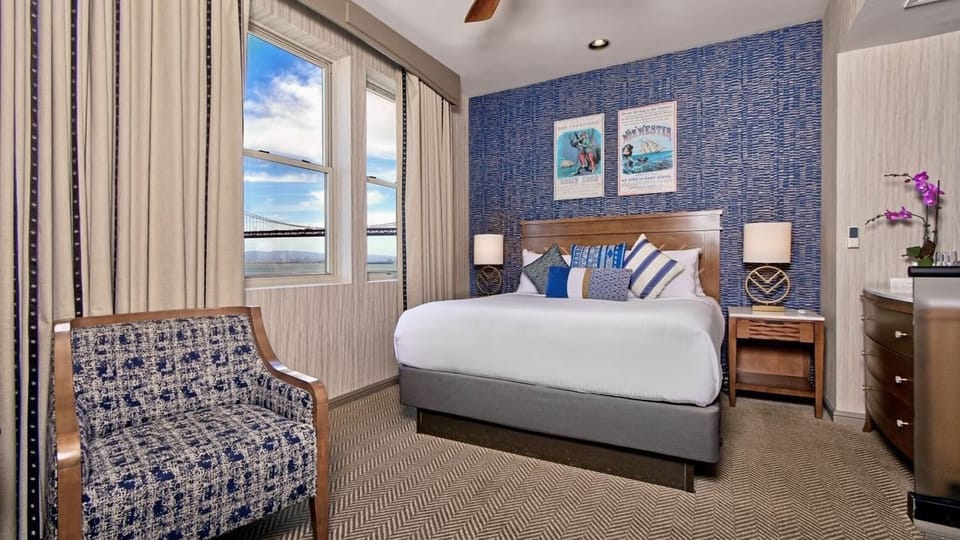 Wake up to skyline views and crisp, cloud-soft bedding.