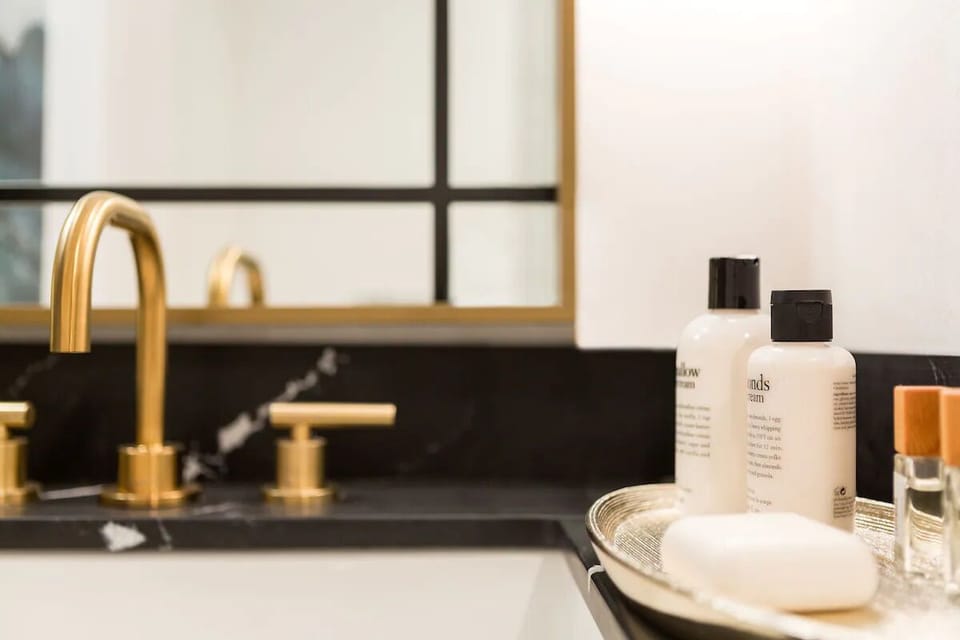 Refresh your morning routine with sleek fixtures and spa touches.