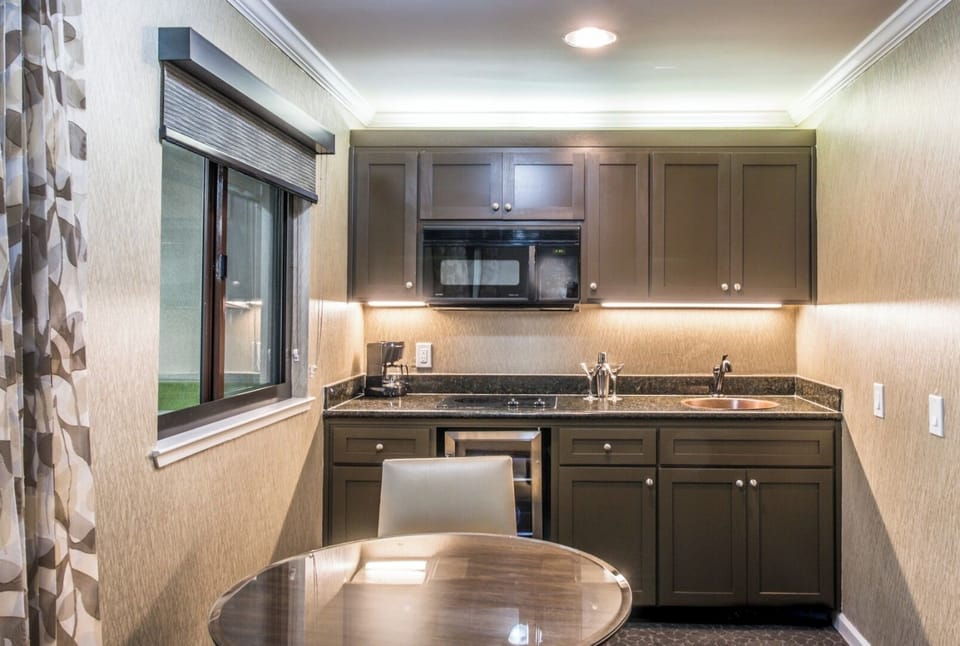 Prep easy meals in the modern kitchenette with generous counter space.