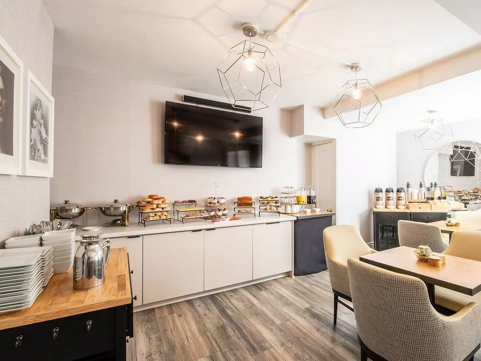 Start your morning with a generous buffet and fresh coffee.