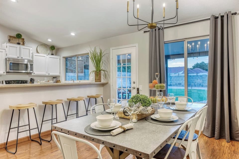 Large dining room opened to the kitchen
