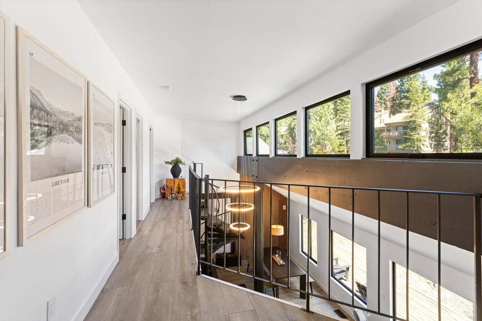 Catwalk overlooking living room