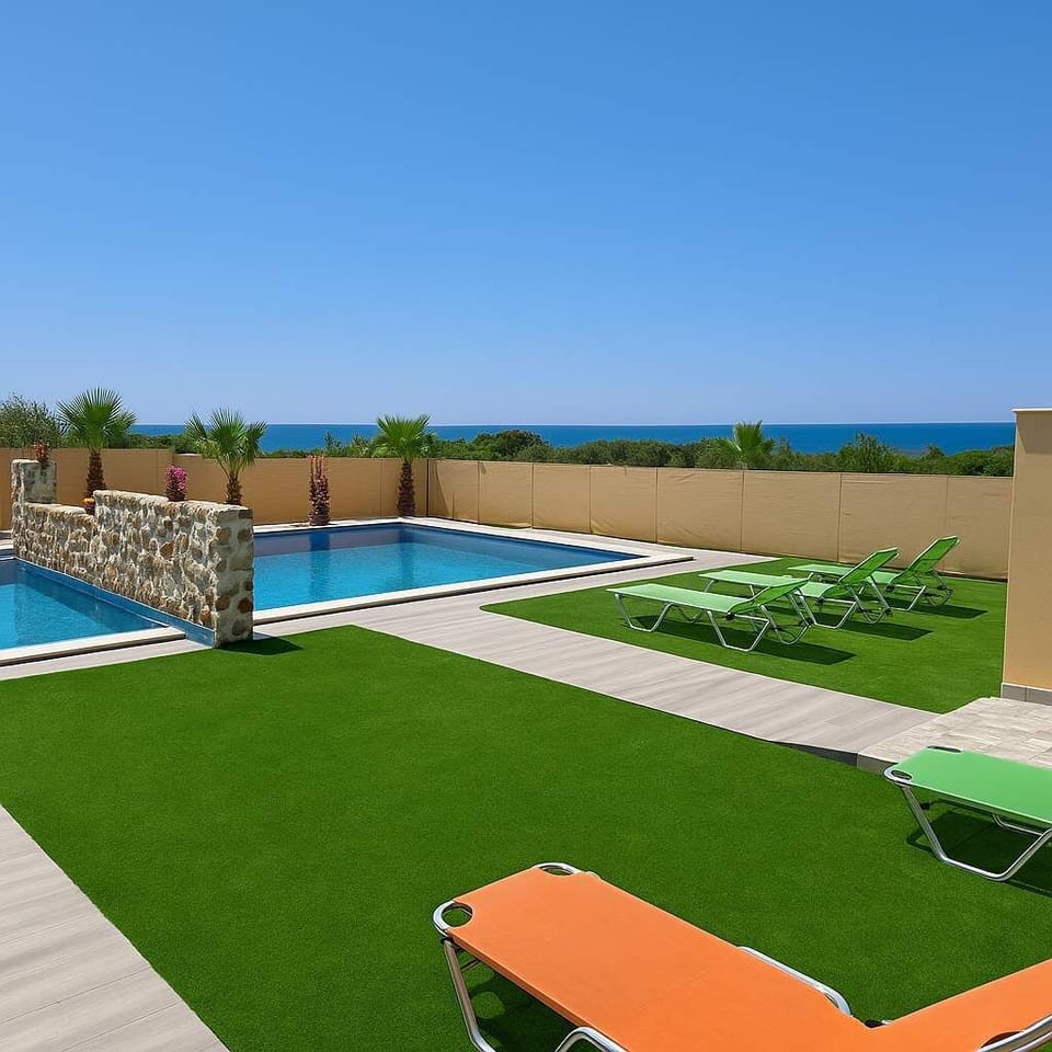 Soak up the sun by your sparkling pool in a peaceful setting.