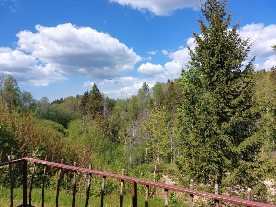 View from the balcony to the river valley